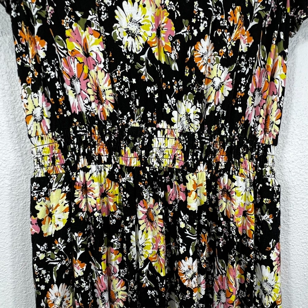 Lane Bryant Fit Flare Dress Womens 10 12 Floral Midi Pockets Rayon Cottagecore - Picture 12 of 16